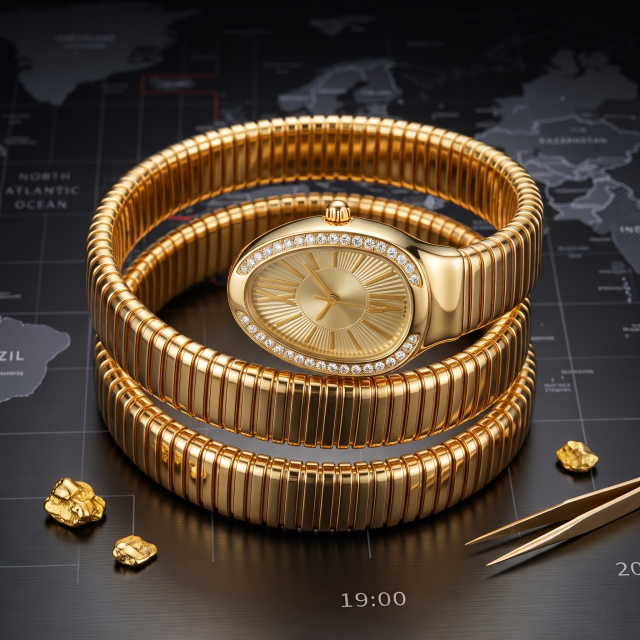 Crystal Gold Spiral Watch