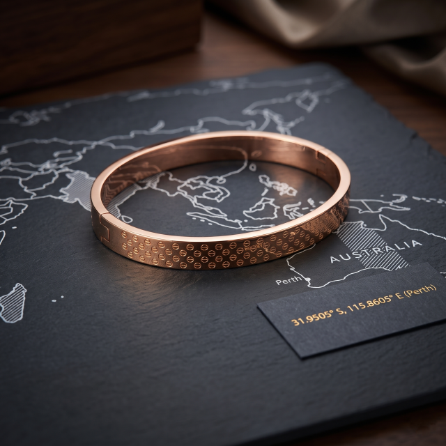 Rose Gold Textured Unisex Kada Bracelet